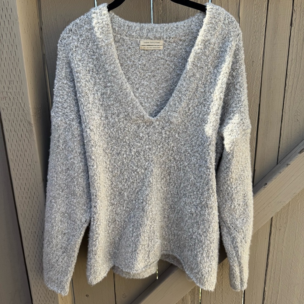 Urban Outfitters Cozy Gray V-Neck Sweater